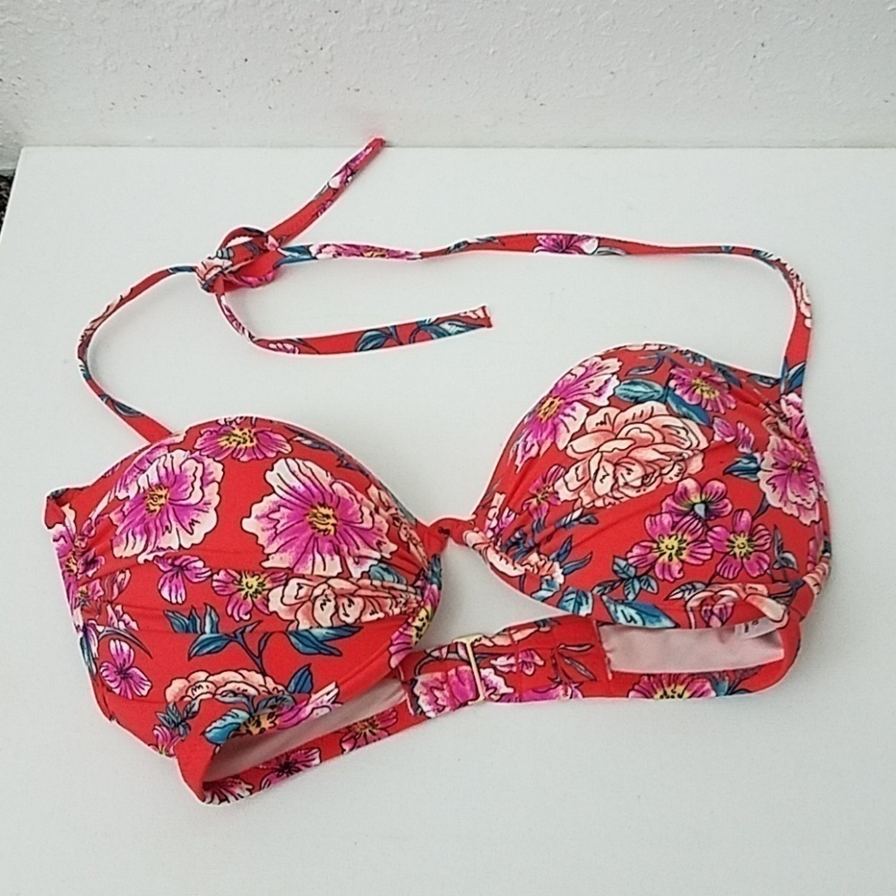 𝅺shade & Shore bikini top 34DD coral floral